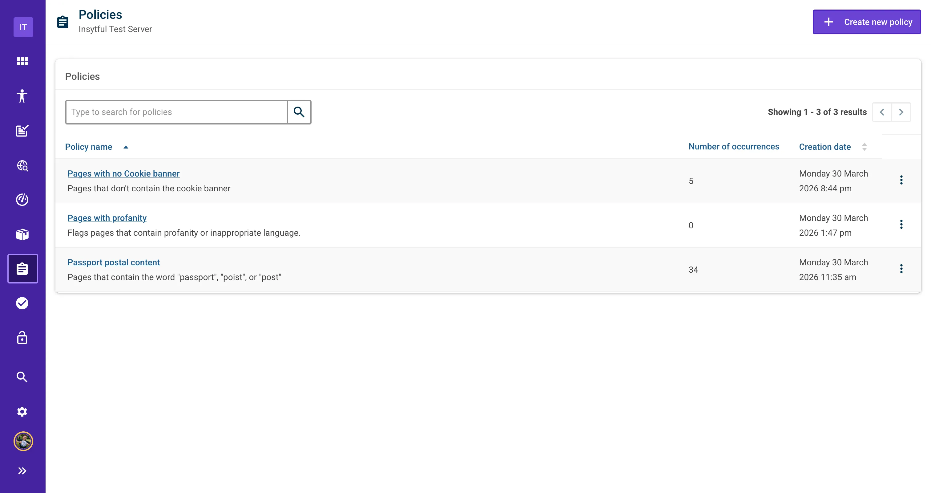 View policies on your site.